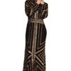 2342BLK 1 Kimmie Embellished High Neck Maxi Dress