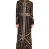 2342BLK 2 Kimmie Embellished High Neck Maxi Dress