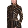 2342BLK 4 Kimmie Embellished High Neck Maxi Dress