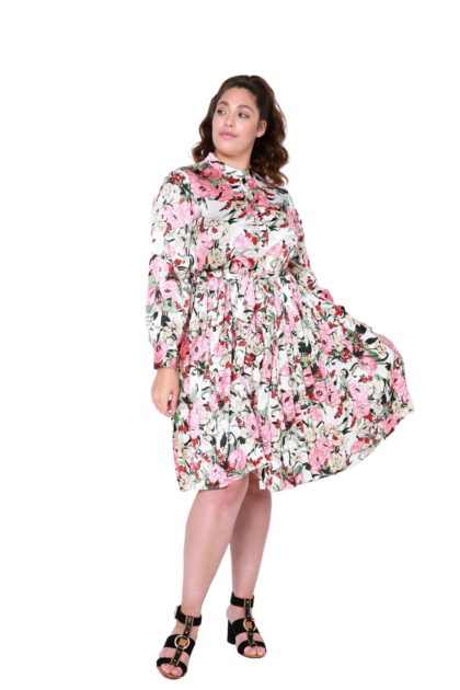 Isla Pink Floral Shirt Dress