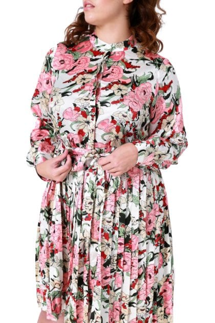 Isla Pink Floral Shirt Dress