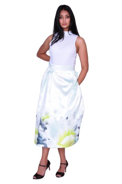 Daisy Floral High Waist Midi Skirt