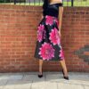 Chrissy Floral High Waist Midi Skirt