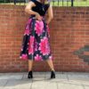 Chrissy Floral High Waist Midi Skirt