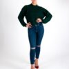 Damn Good Thing00293 Margo Green Cropped Comfortable Jumper