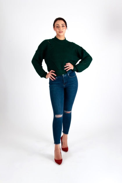 Margo Green Cropped Comfortable Jumper