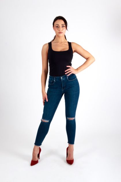 Tara Ripped Skinny Jeans in Blue