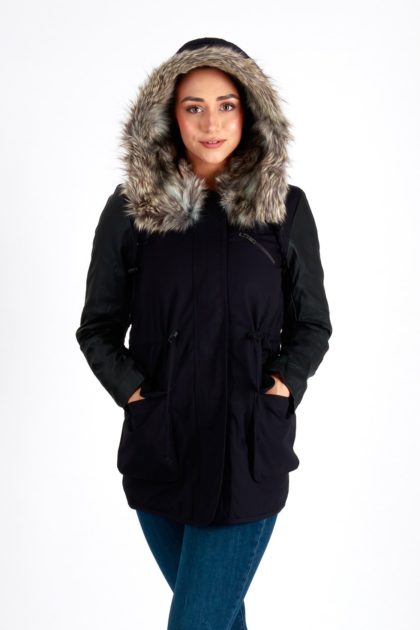 Valerie Black Parka With Hood