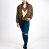 Damn Good Thing00437 Nicole Puffer cropped length Jacket in Khaki